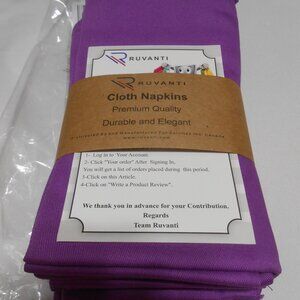 NEW Lot 12 Ruvanti purple premium quality elegant cloth reusable dinner NAPKINS